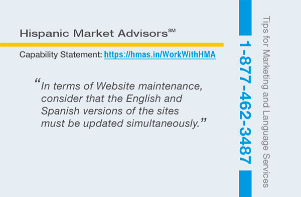 english spanish website updates